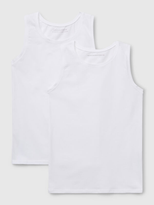 Dos camisetas sin mangas de algodón súper elástico Niña