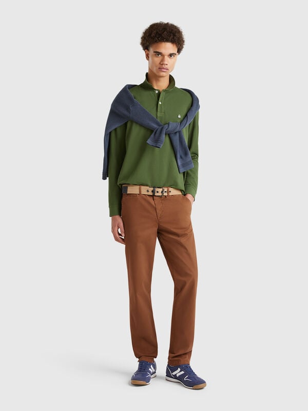 Brown slim fit chinos Men