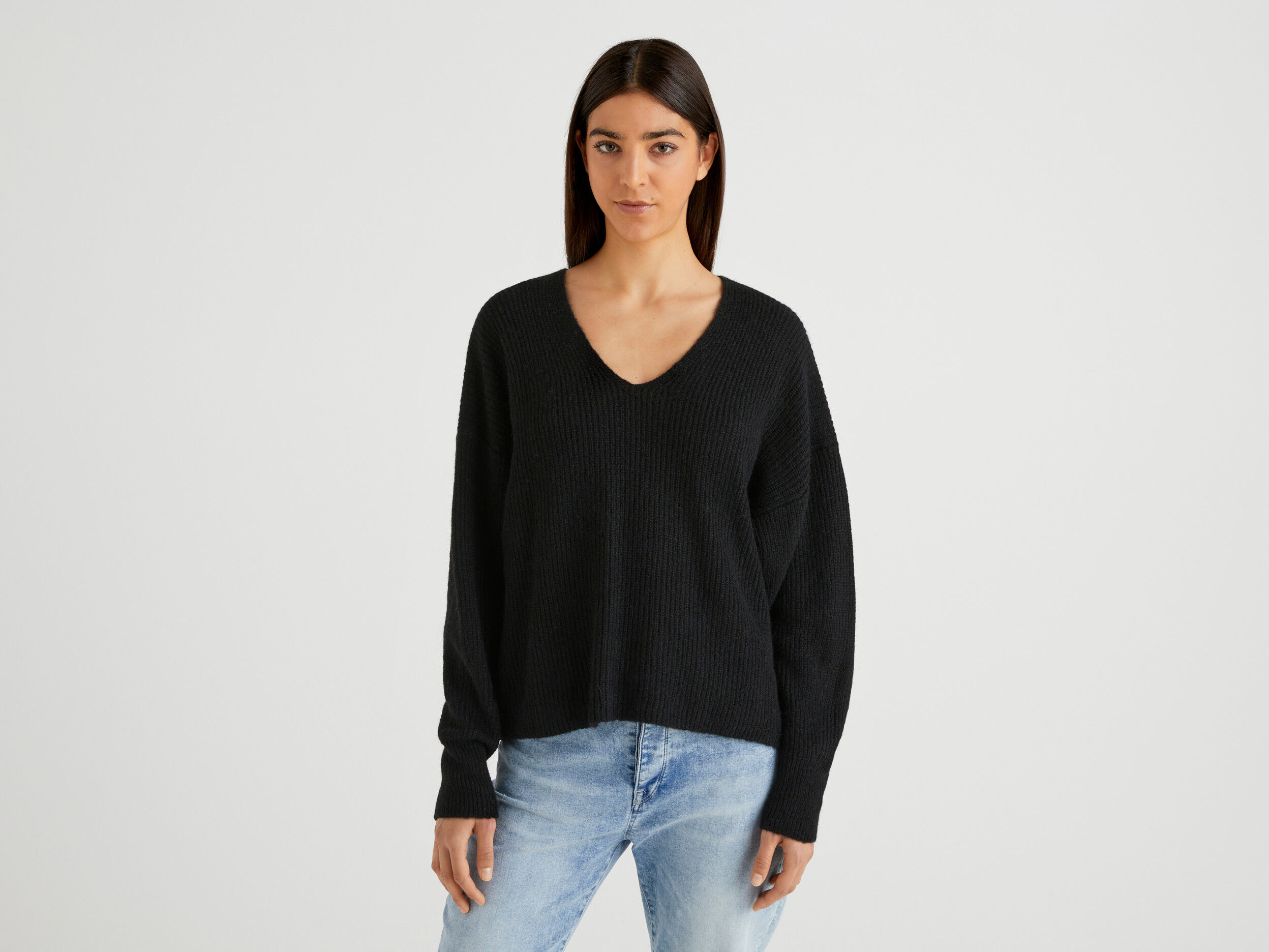 V neck on sale boxy sweater