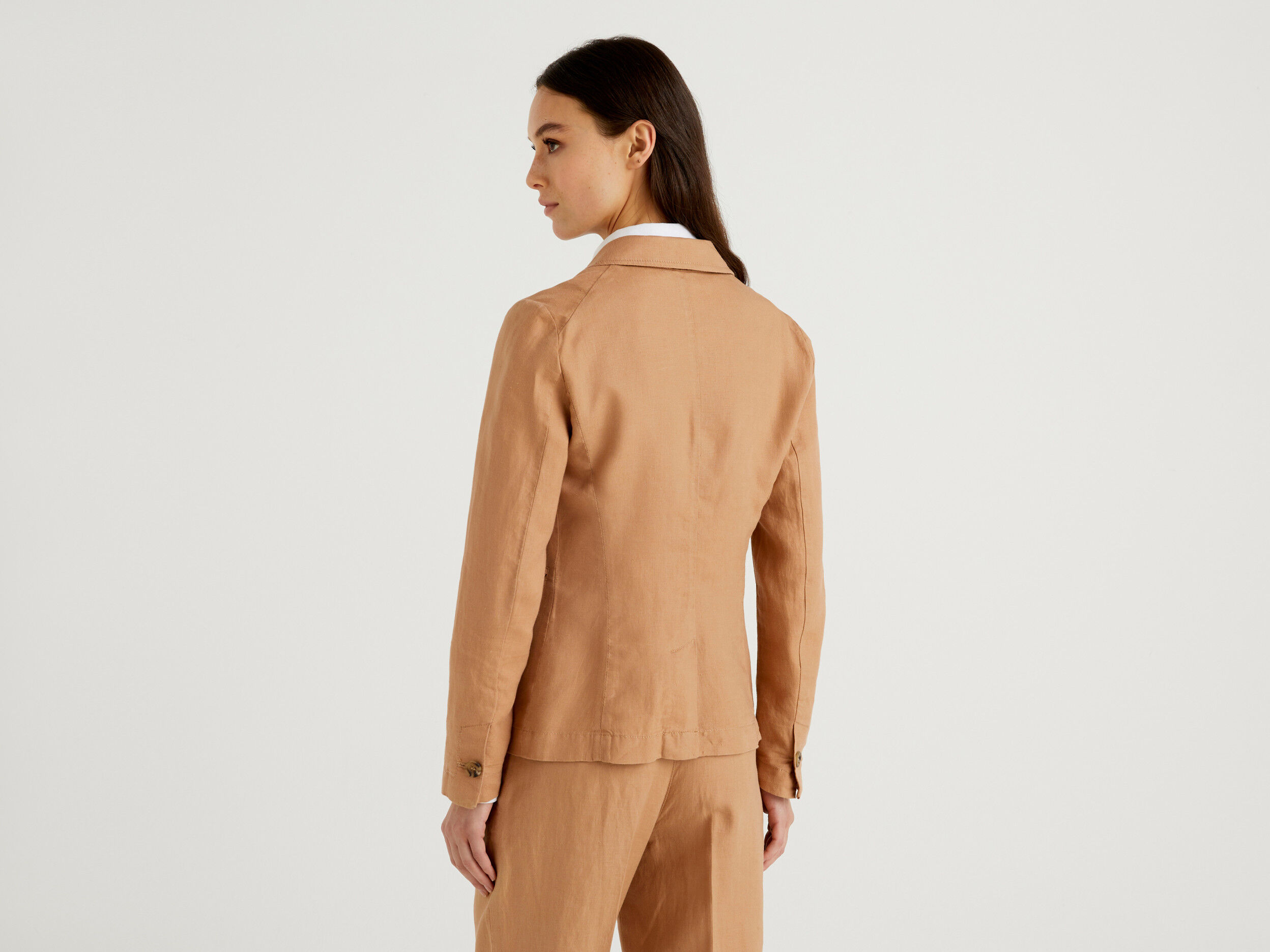Camel outlet linen blazer