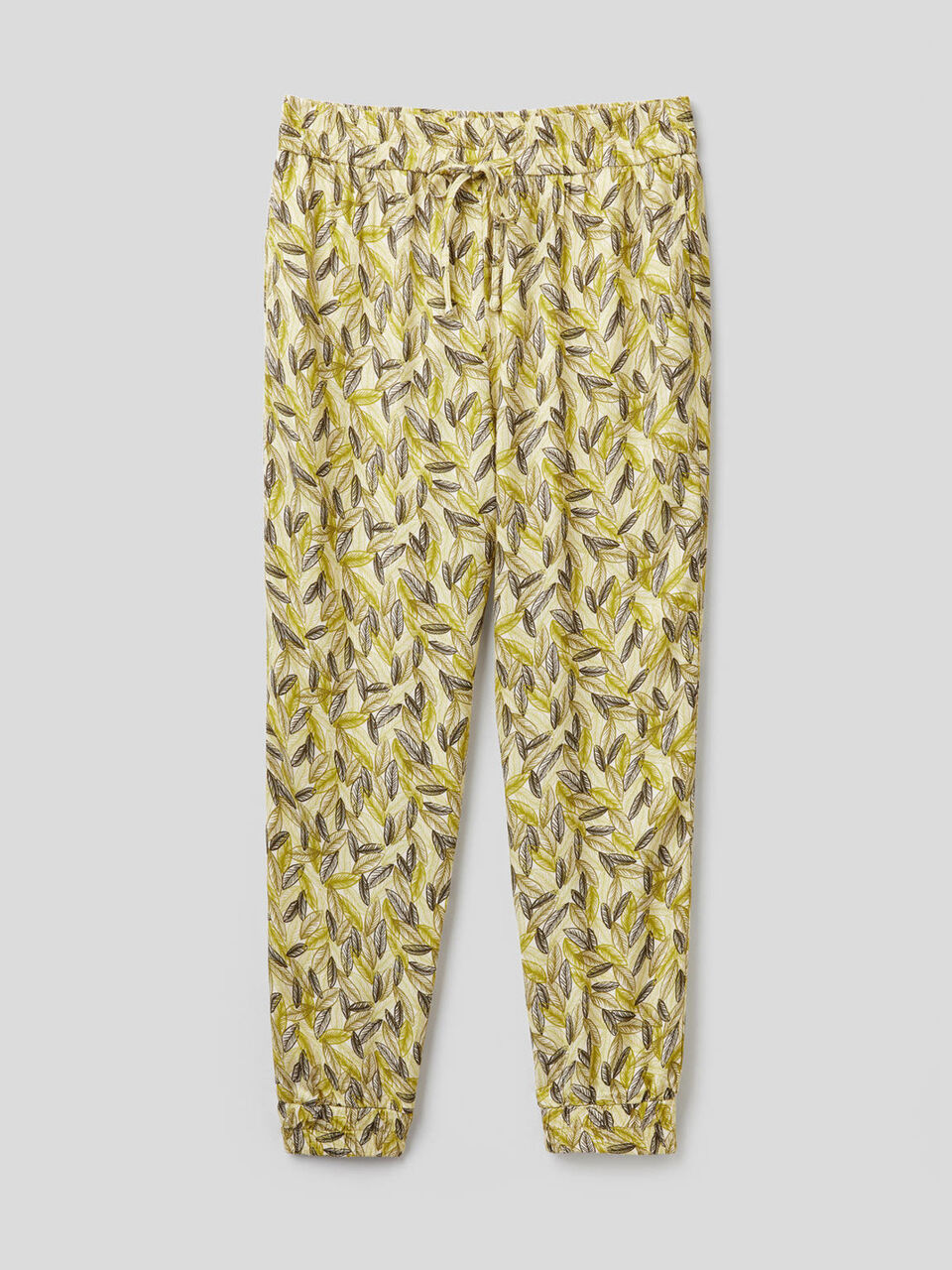 Flowy trousers with botanical print image number null