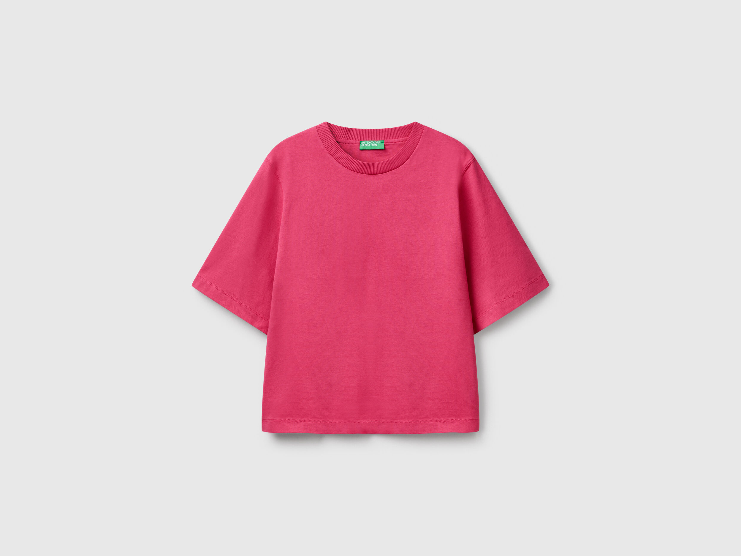 100% cotton boxy fit t-shirt - Strawberry | Benetton