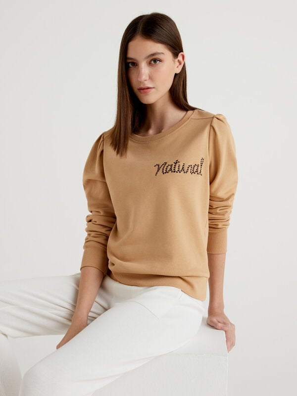 Sweatshirt in organic cotton with embroidery Women