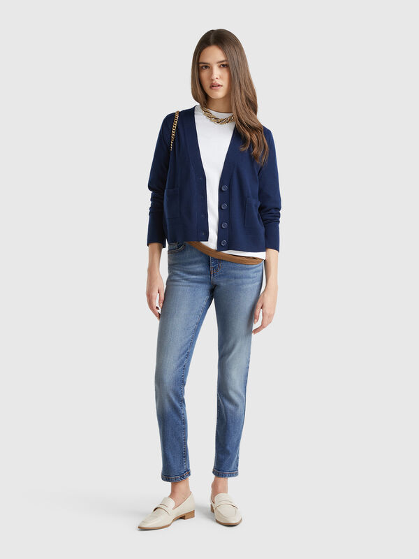 Vaqueros slim de talle alto Mujer