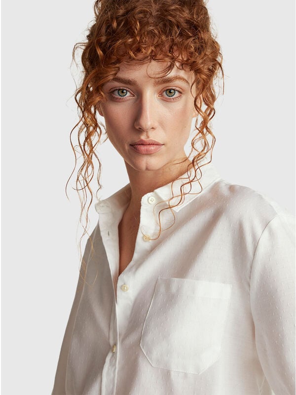 Camisa de mezcla de algodón Mujer