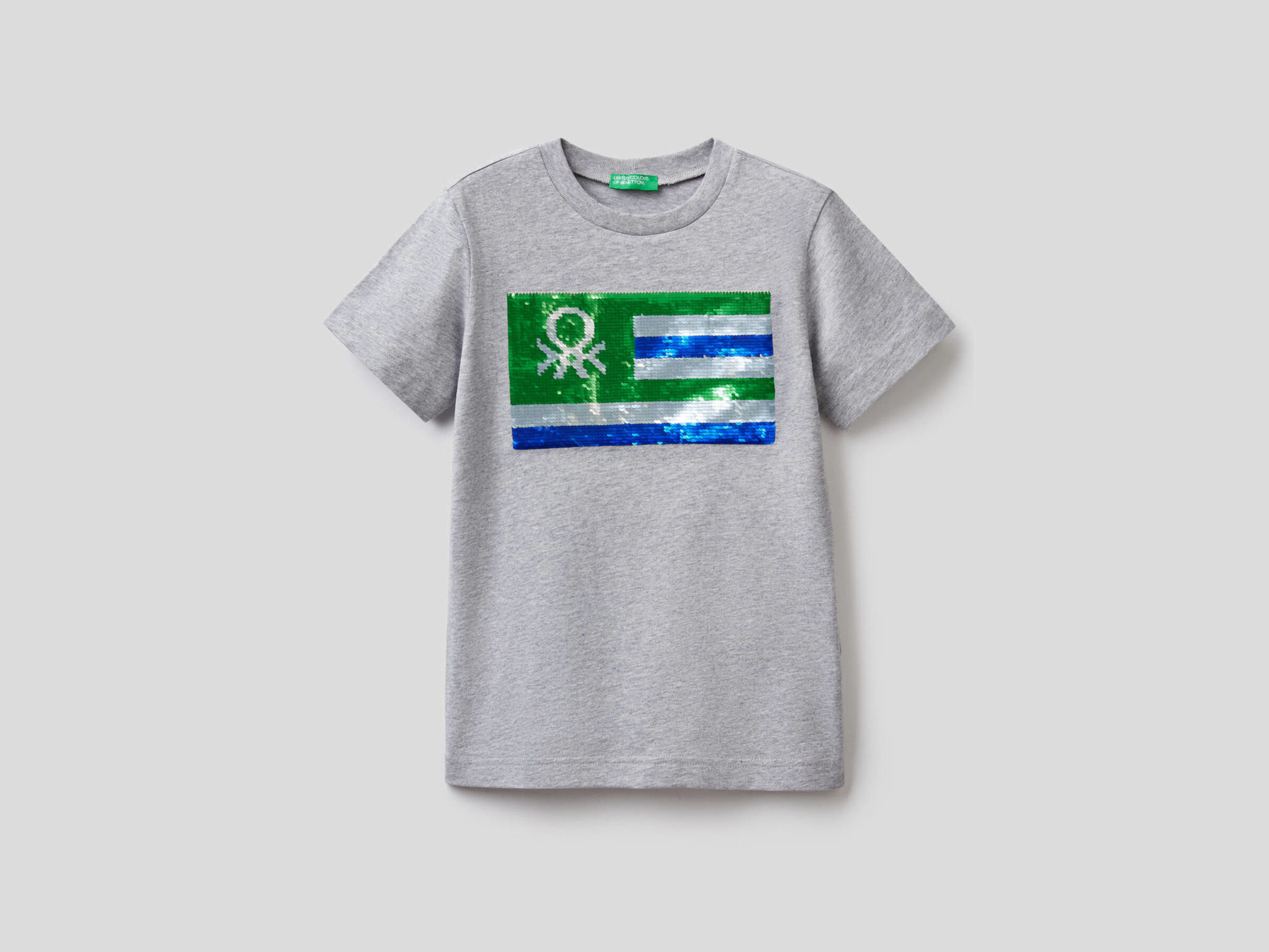 Pure cotton t-shirt with sequins image number null