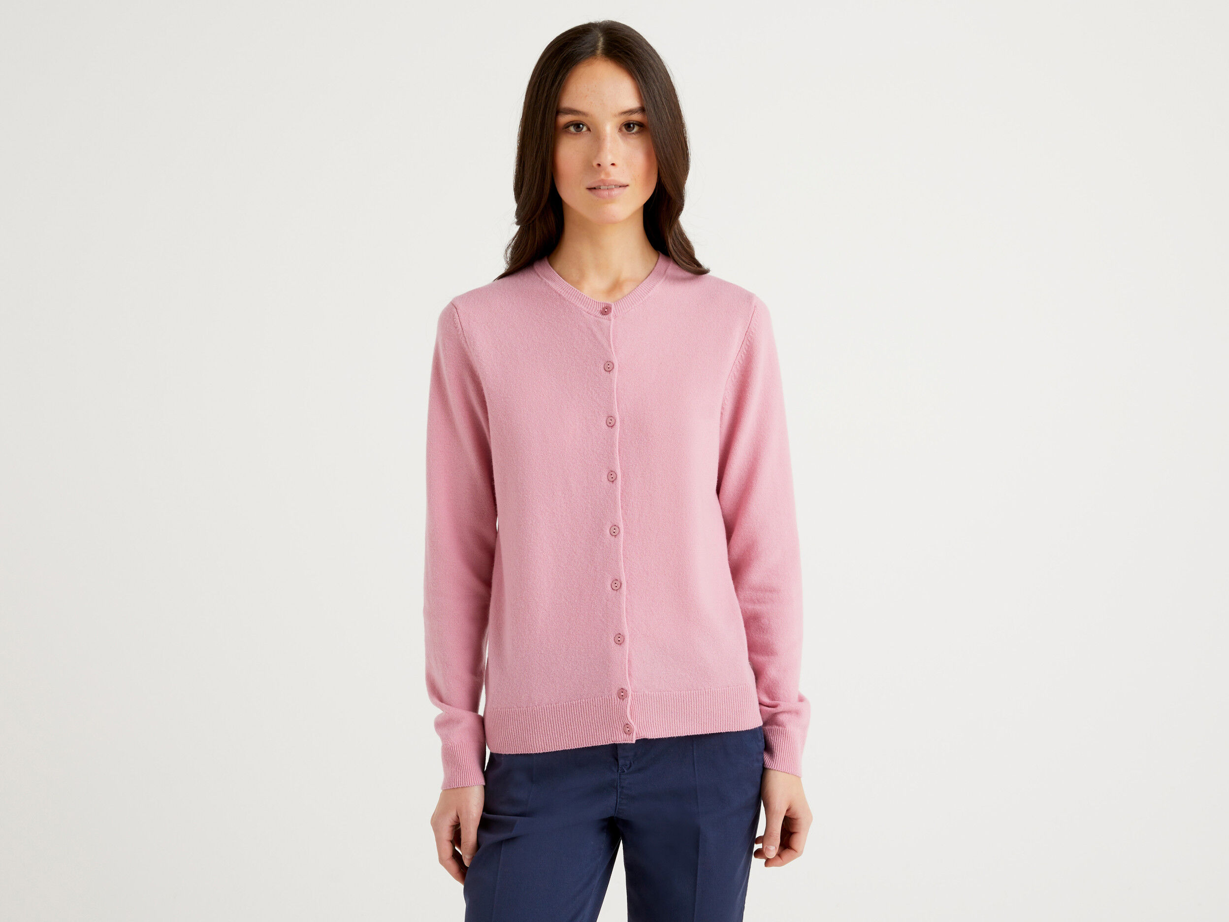 Pink crew shop neck cardigan
