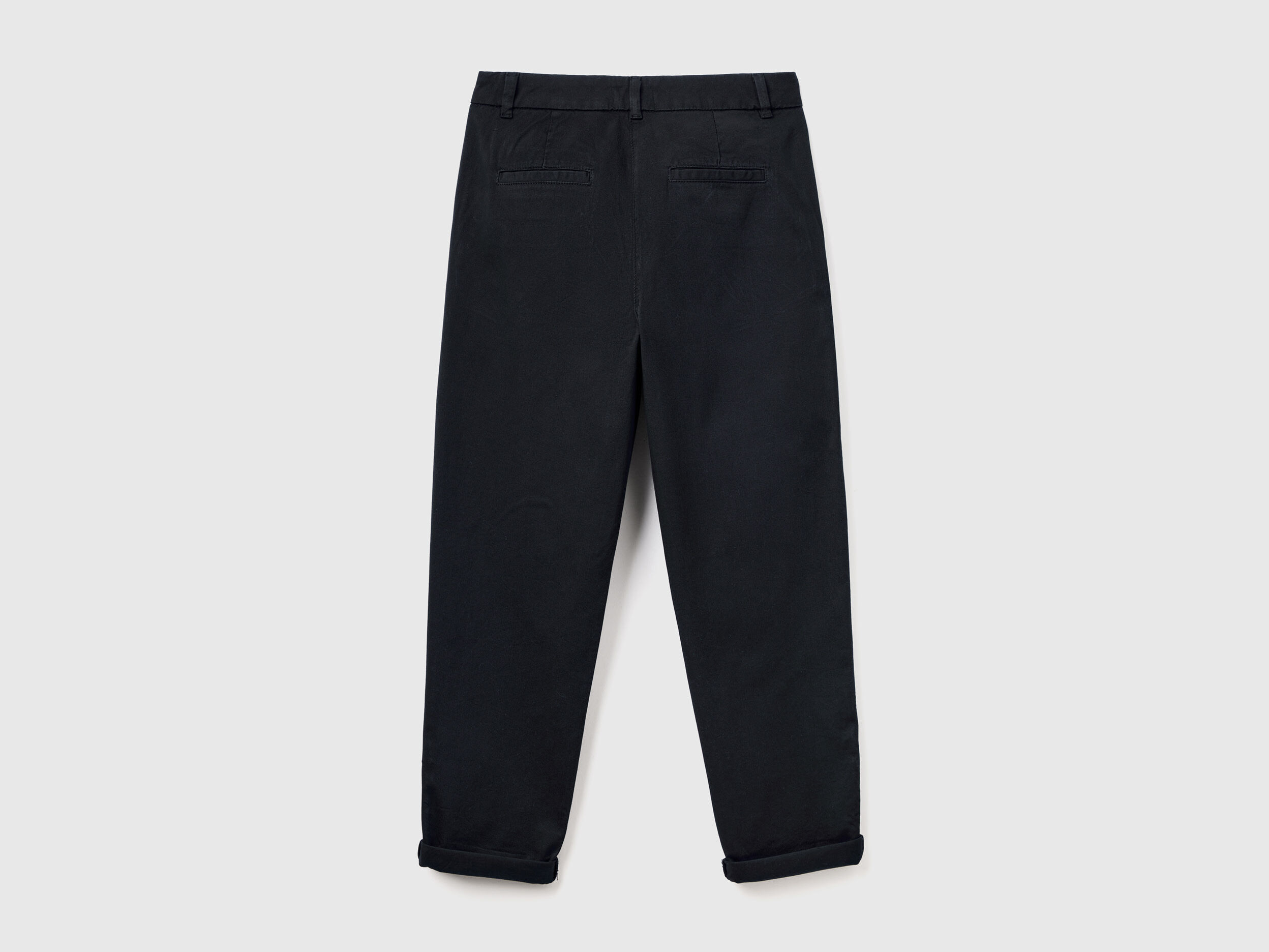 Stretch cotton chino trousers Black Benetton