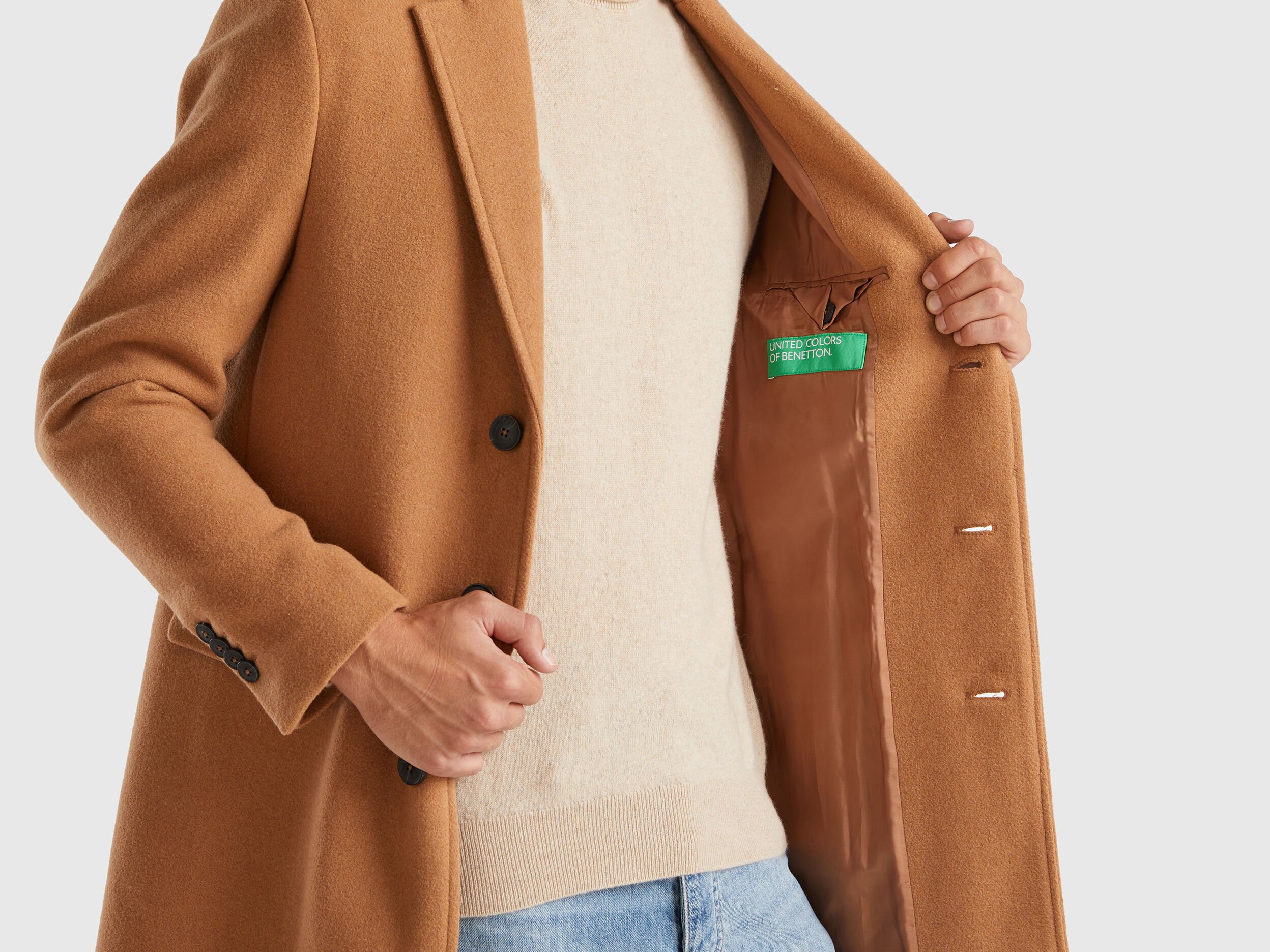 Lined camel coat discount