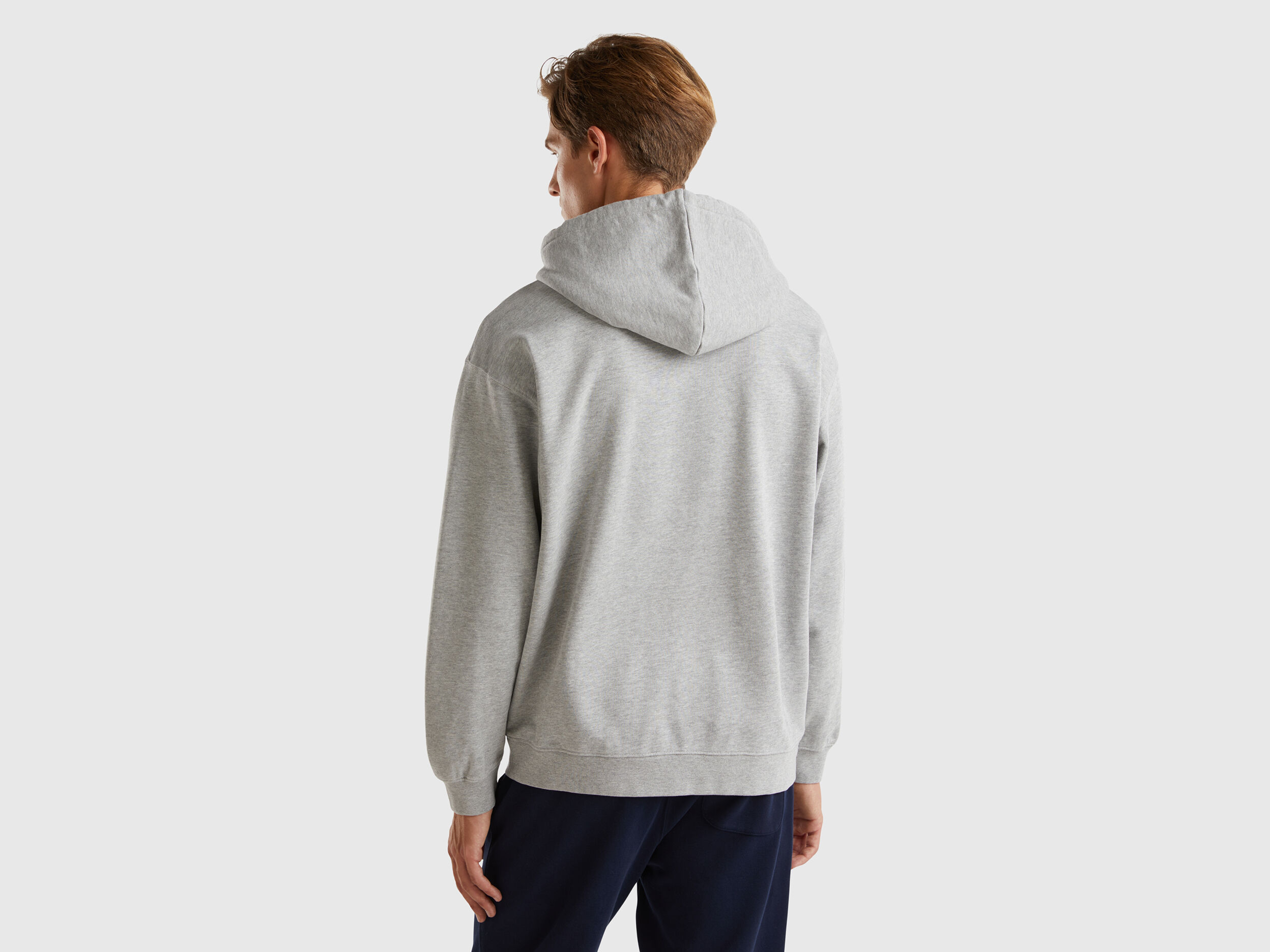 100 cotton hoodie Light Gray Benetton
