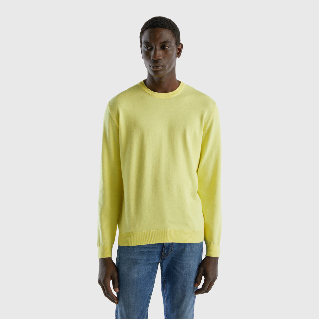 Light yellow crew neck hot sale