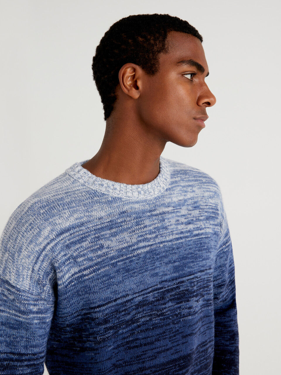 Blue and white sweater mens discount