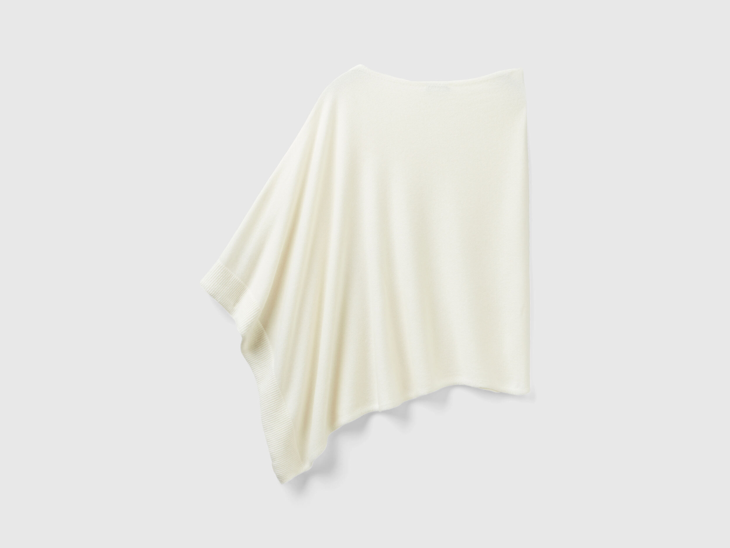 Cashmere blend poncho Creamy White Benetton
