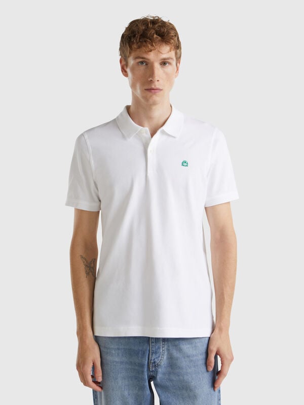 White slim fit polo Men