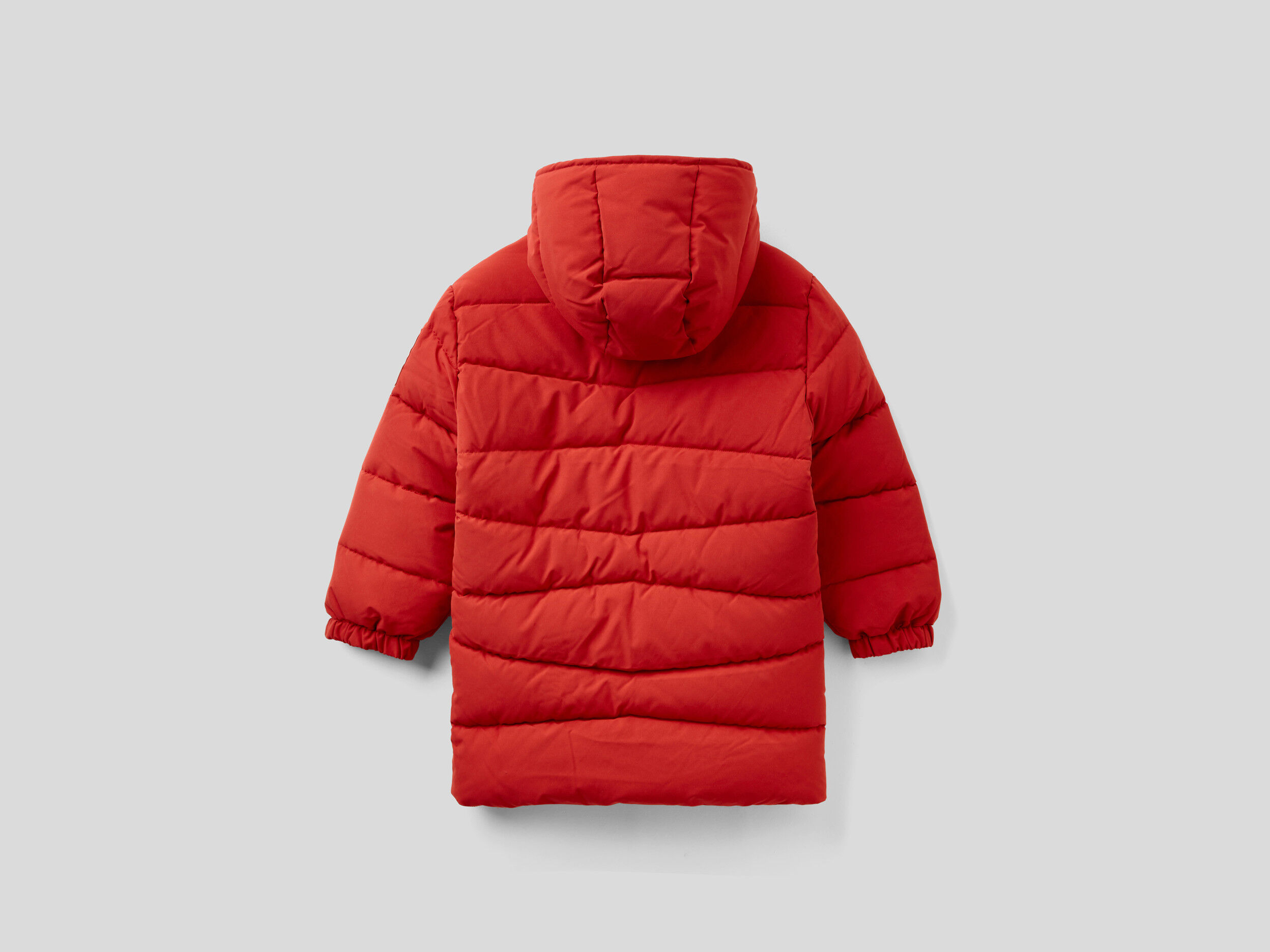 Longline duvet jacket with cheap hood benetton