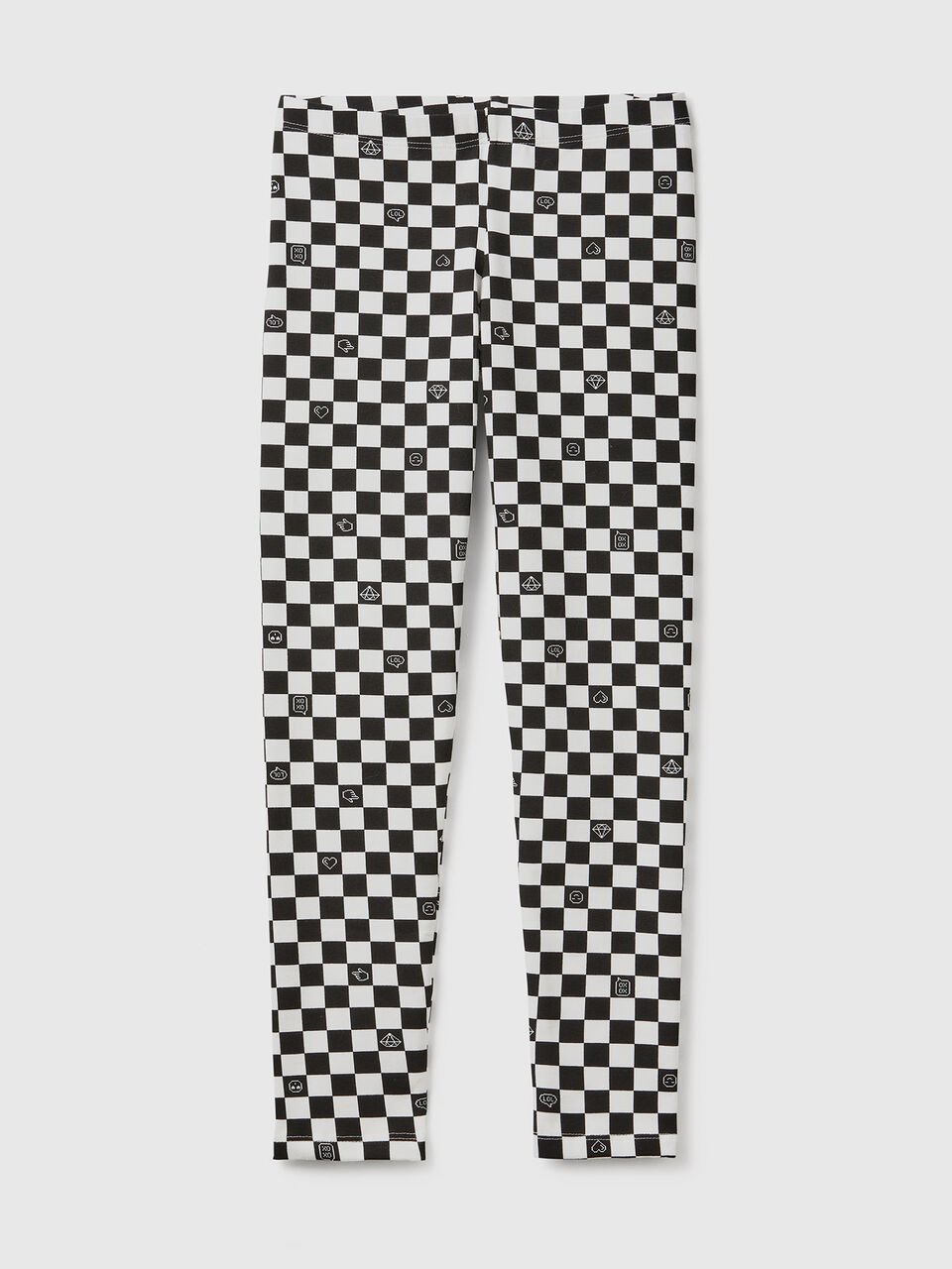 Black & Yellow Stretched Checkerboard Leggings