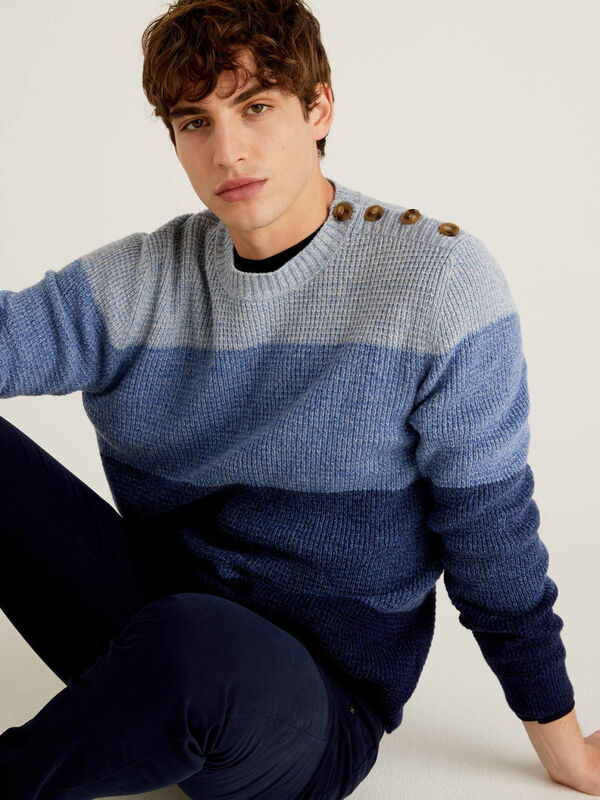 Multicolor sweater with buttons Men