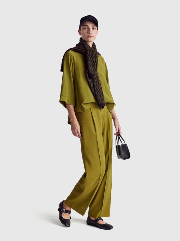 Wide trousers in viscose blend Wide trousers in viscose blend Women