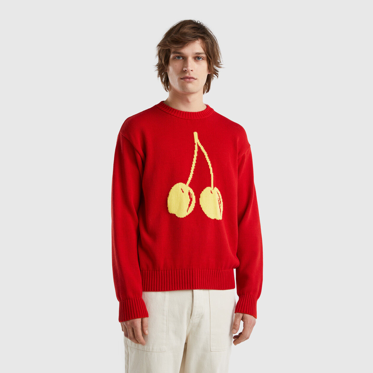 Red sweater sales shirt