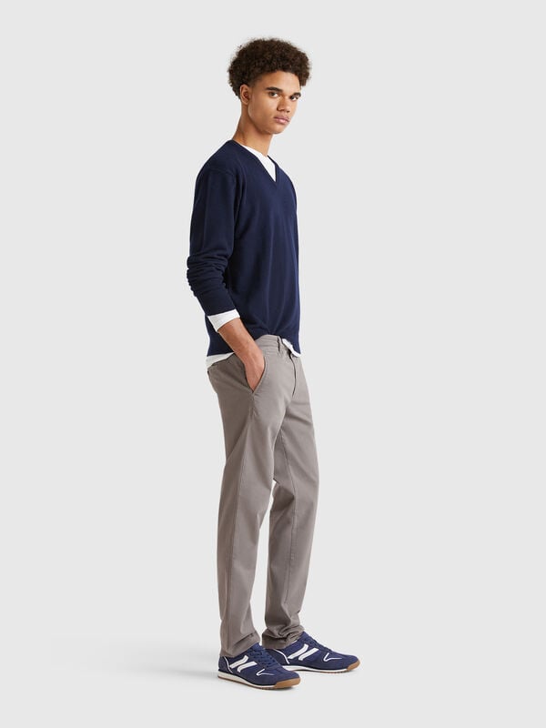 Mouse gray slim fit chinos Men