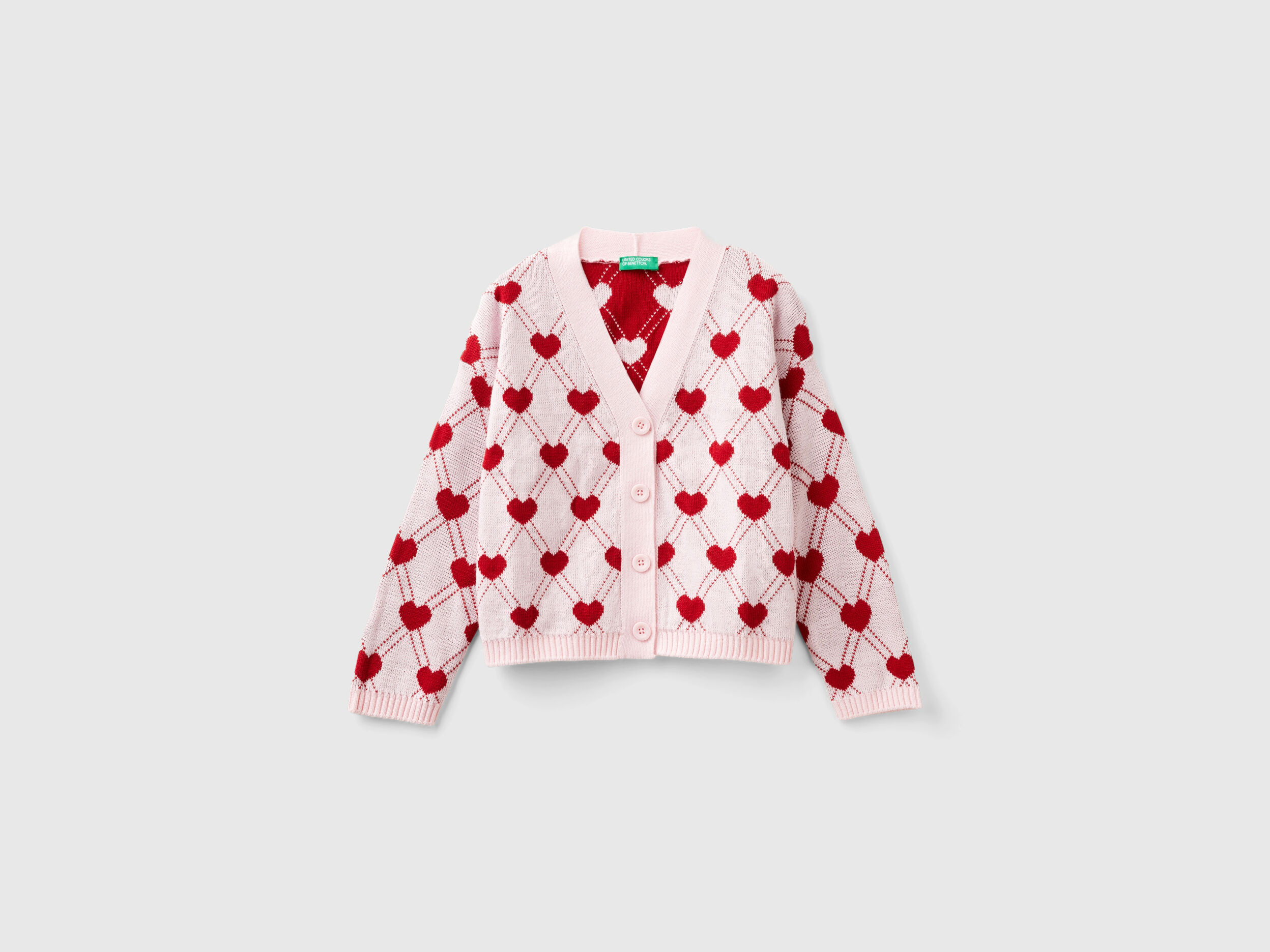 Pink heart cardigan top