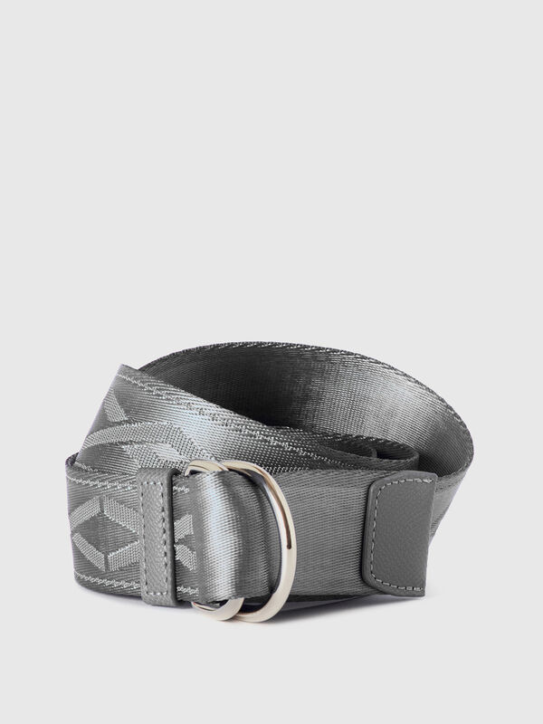 Gray belt with double ring Women