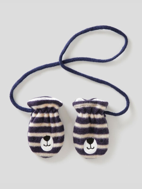 Patterned mittens in soft fleece New Born (0-18 months)