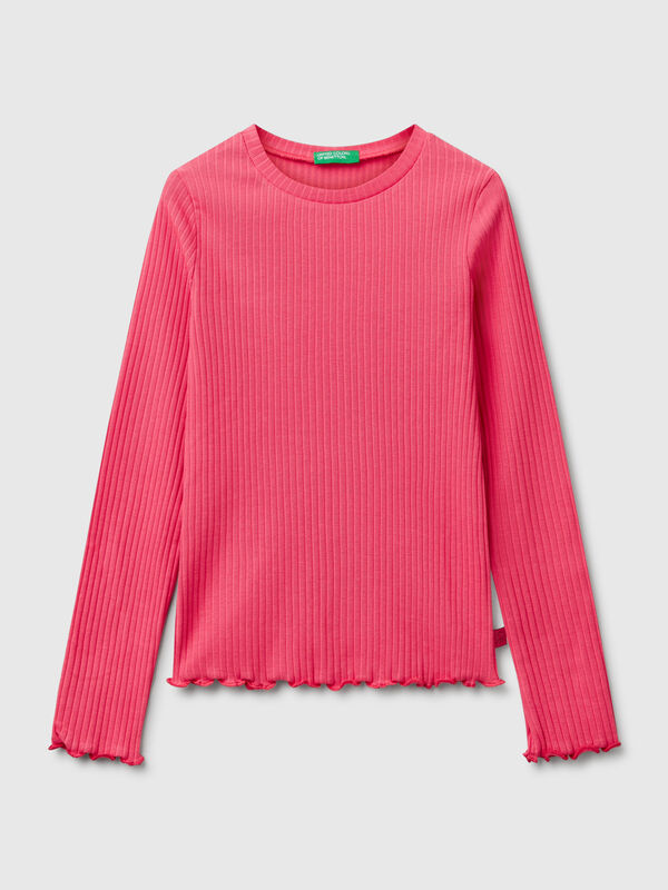 Camiseta slim fit de algodón elástico Niña