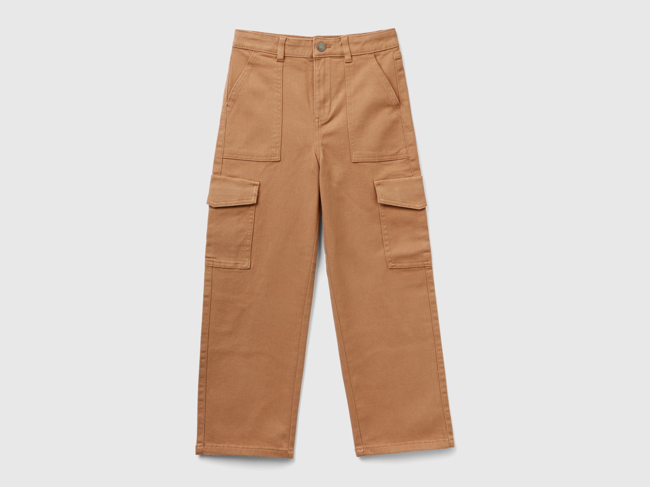 Straight leg cargo trousers Camel Benetton