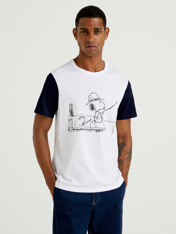 Peanuts t-shirt with blue sleeves Men