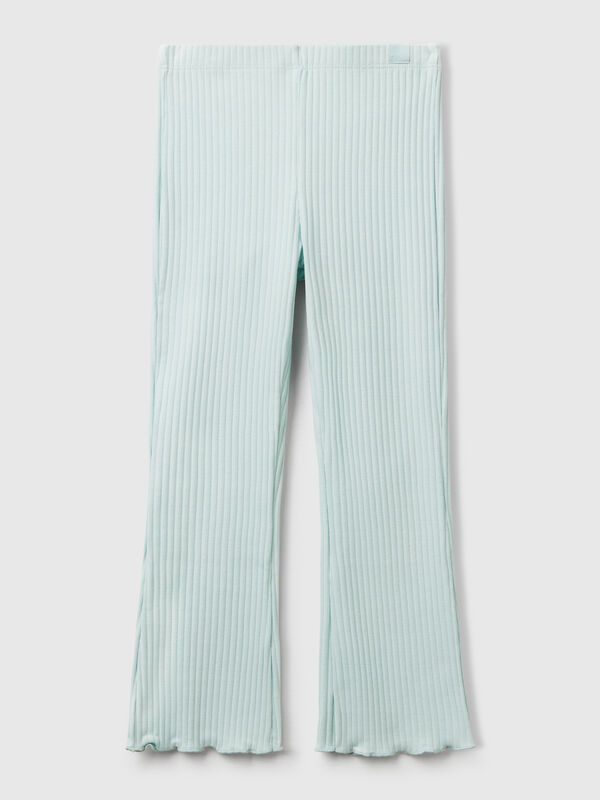 Flared fit stretch cotton leggings Junior Girl