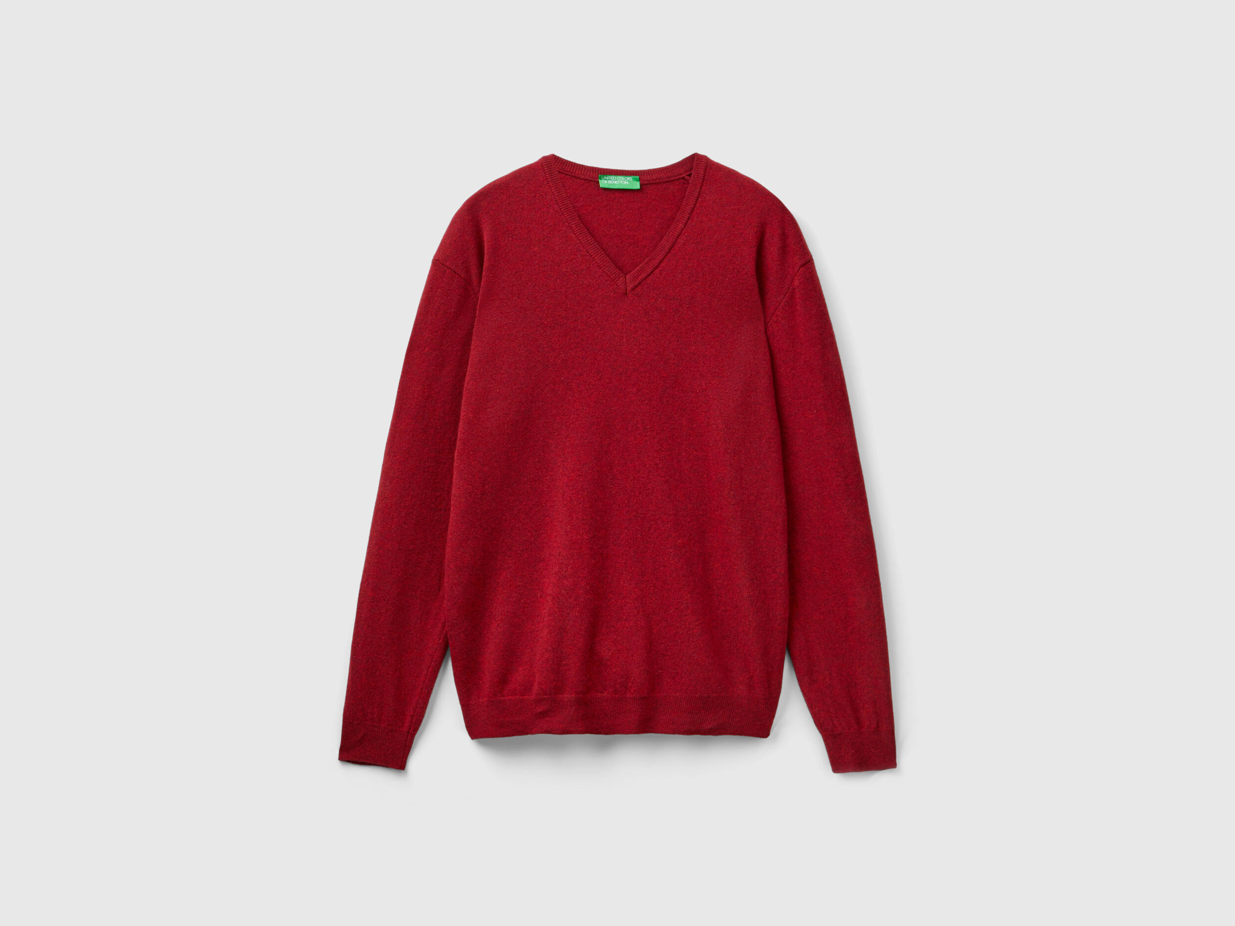 V Neck Merino Wool Sweater Men 2024 Benetton