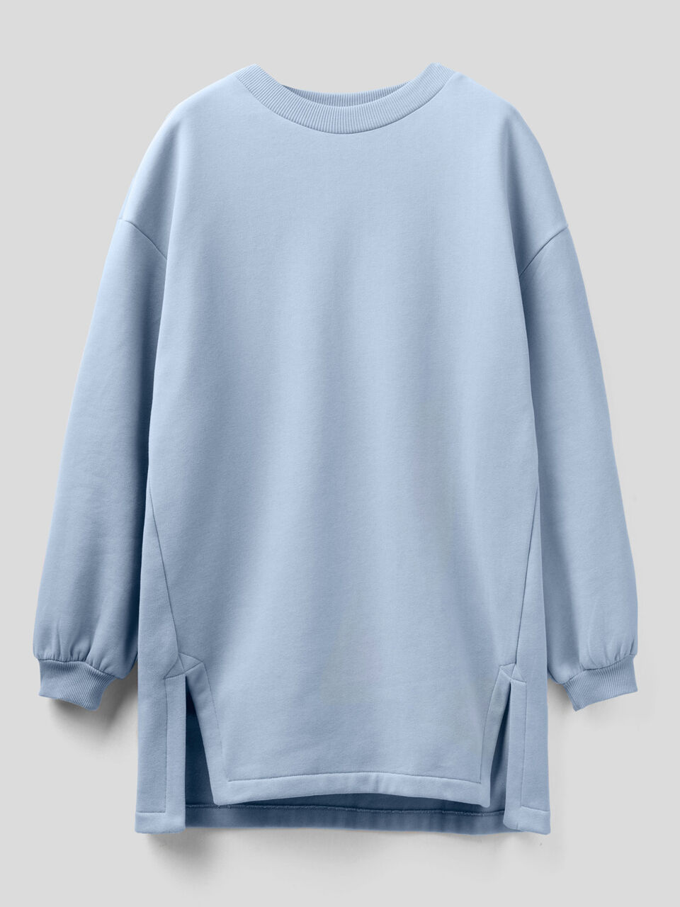Oversized long sweatshirt in cotton blend image number 1