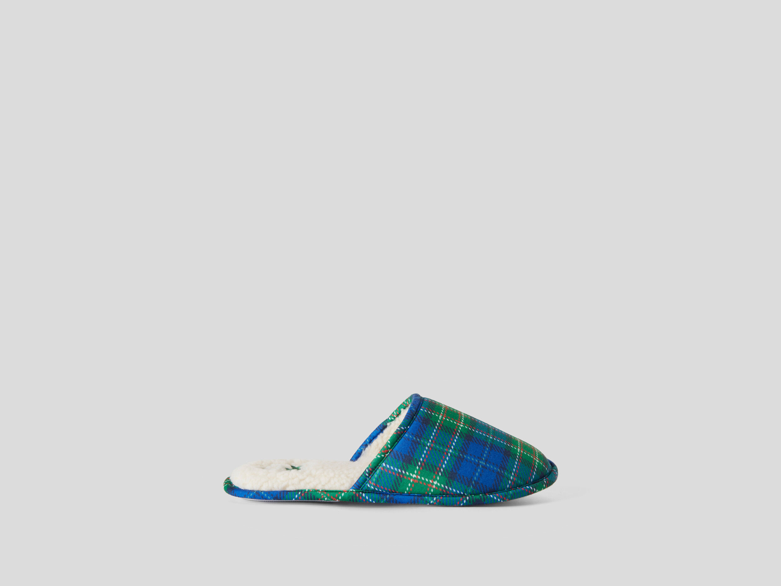 Green plaid slippers shop