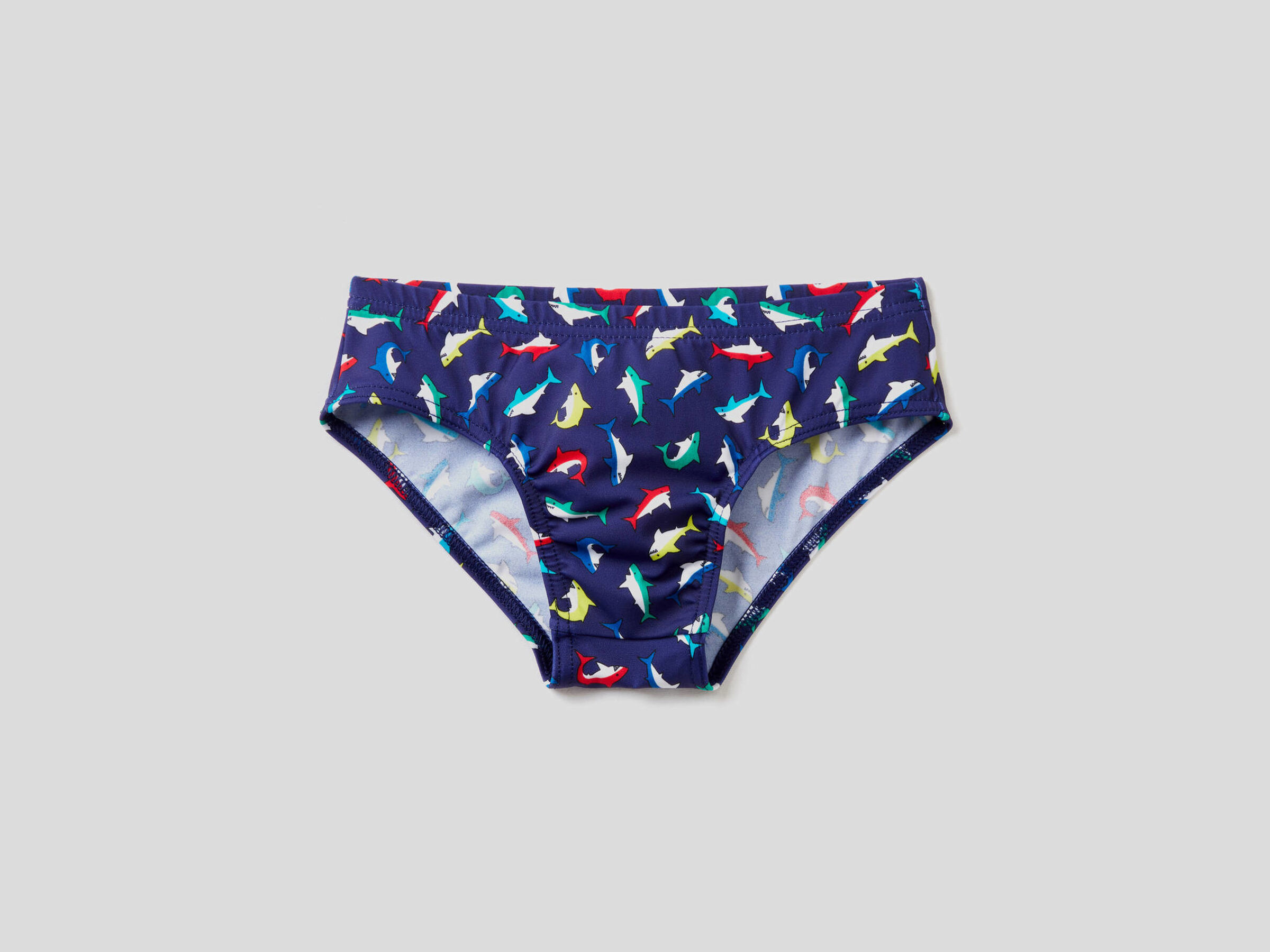 Shark patterned swim bottoms image number null