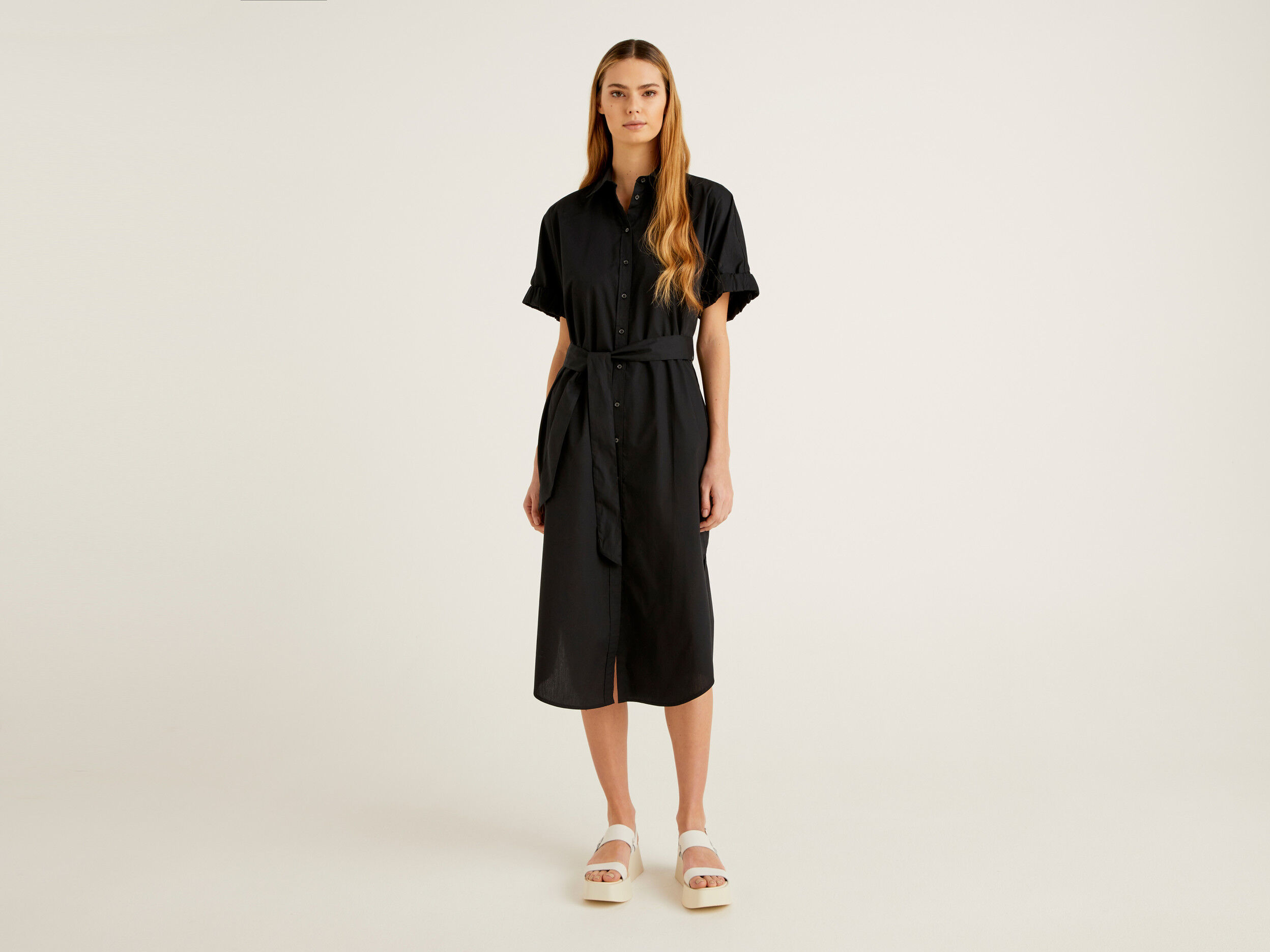 Black t shirt sales dress with belt