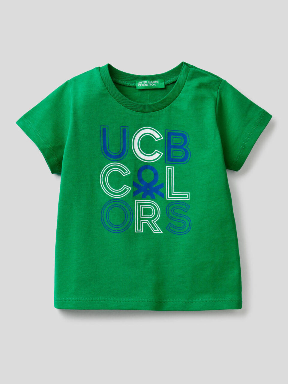 Organic cotton t-shirt with logo print image number 1