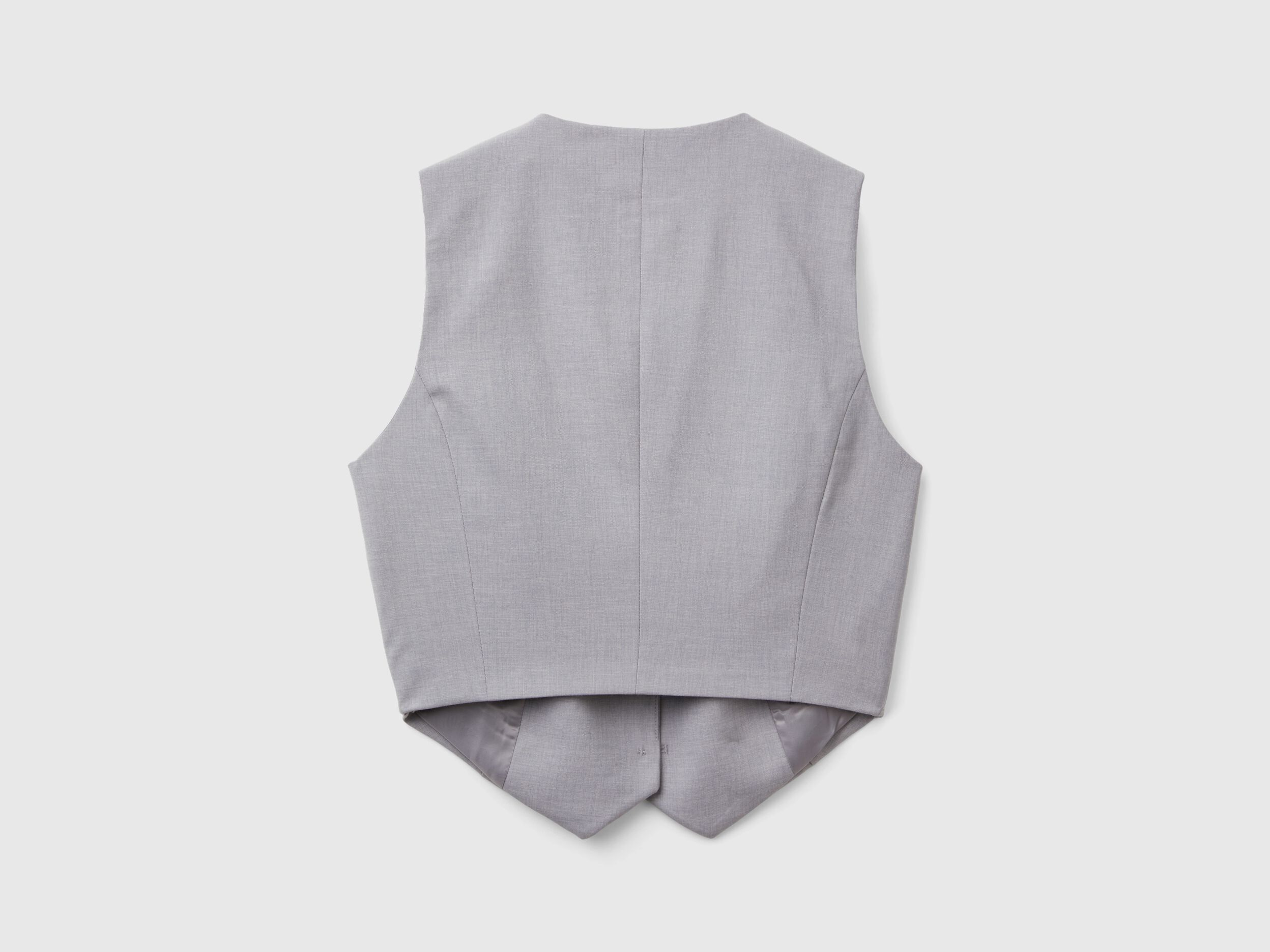 Viscose blend vest - Gray | Benetton