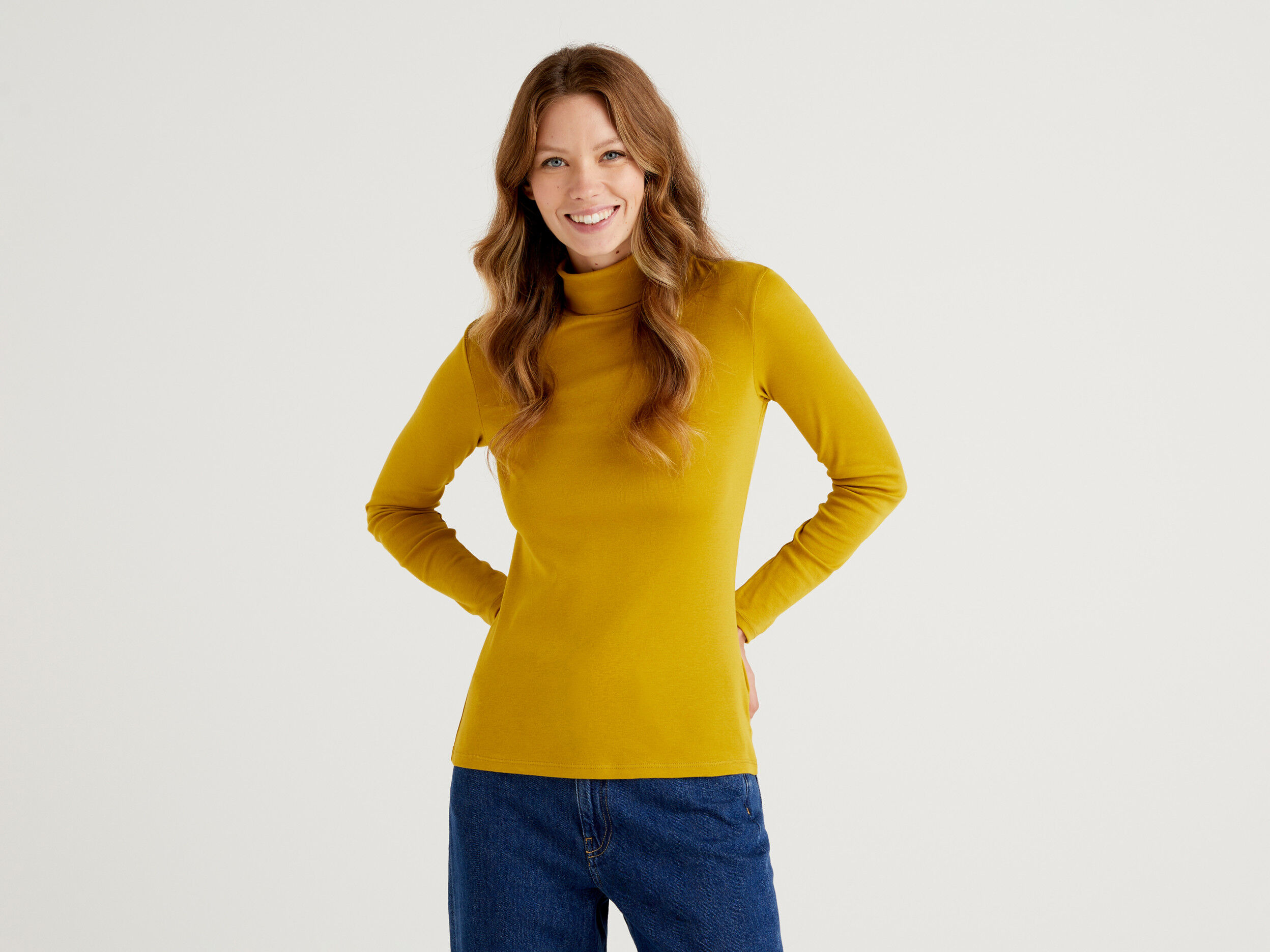 High neck deals yellow top