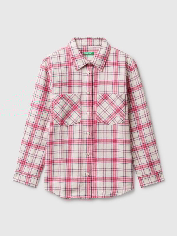 Check shirt with pockets Junior Girl
