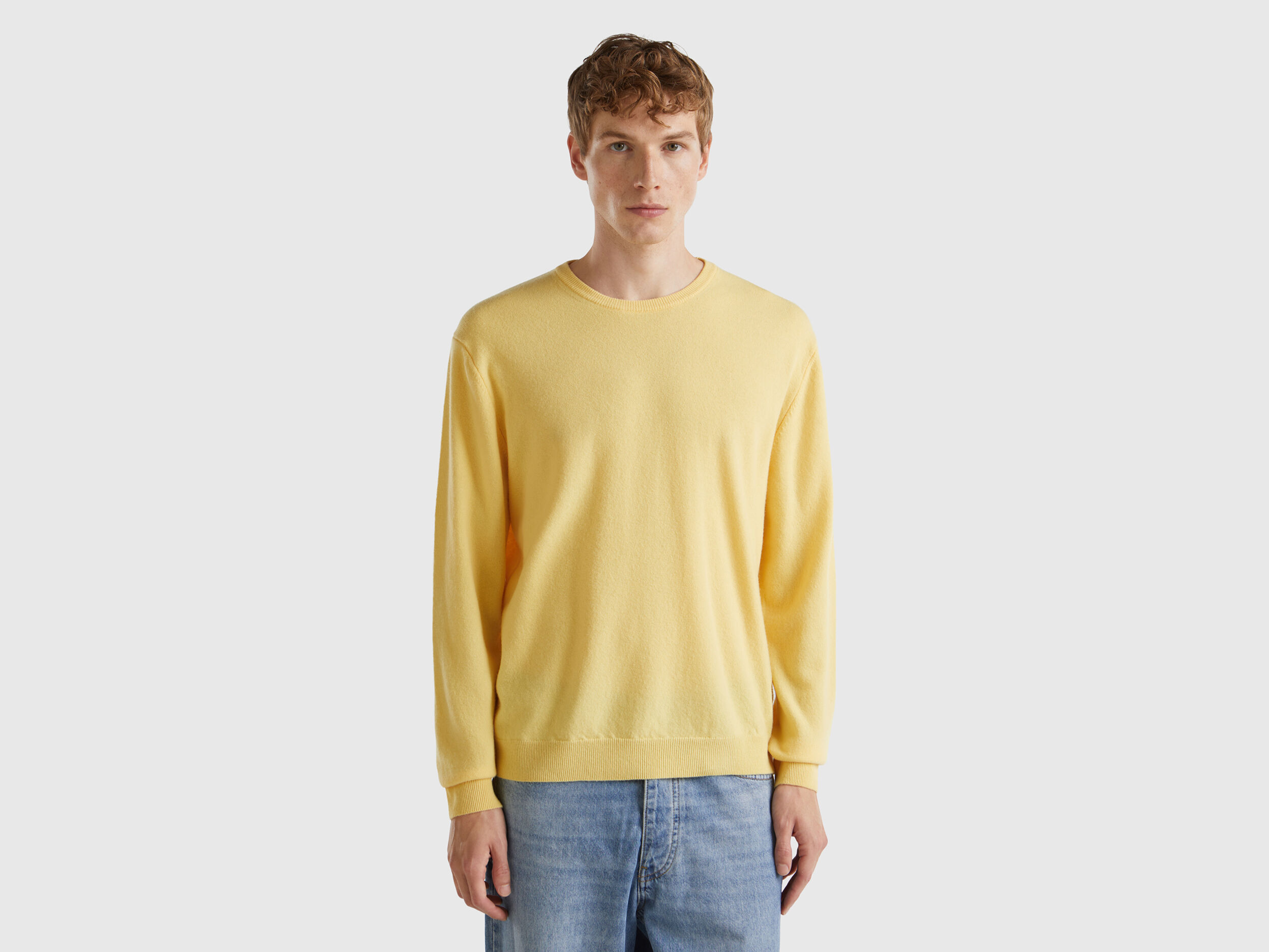 Yellow crew neck sweater mens on sale