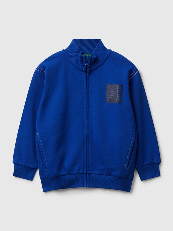 Sudadera con cremallera y estampado texturizado Niño