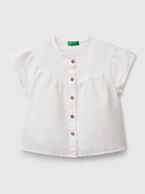Blusa mezcla de lino Niña