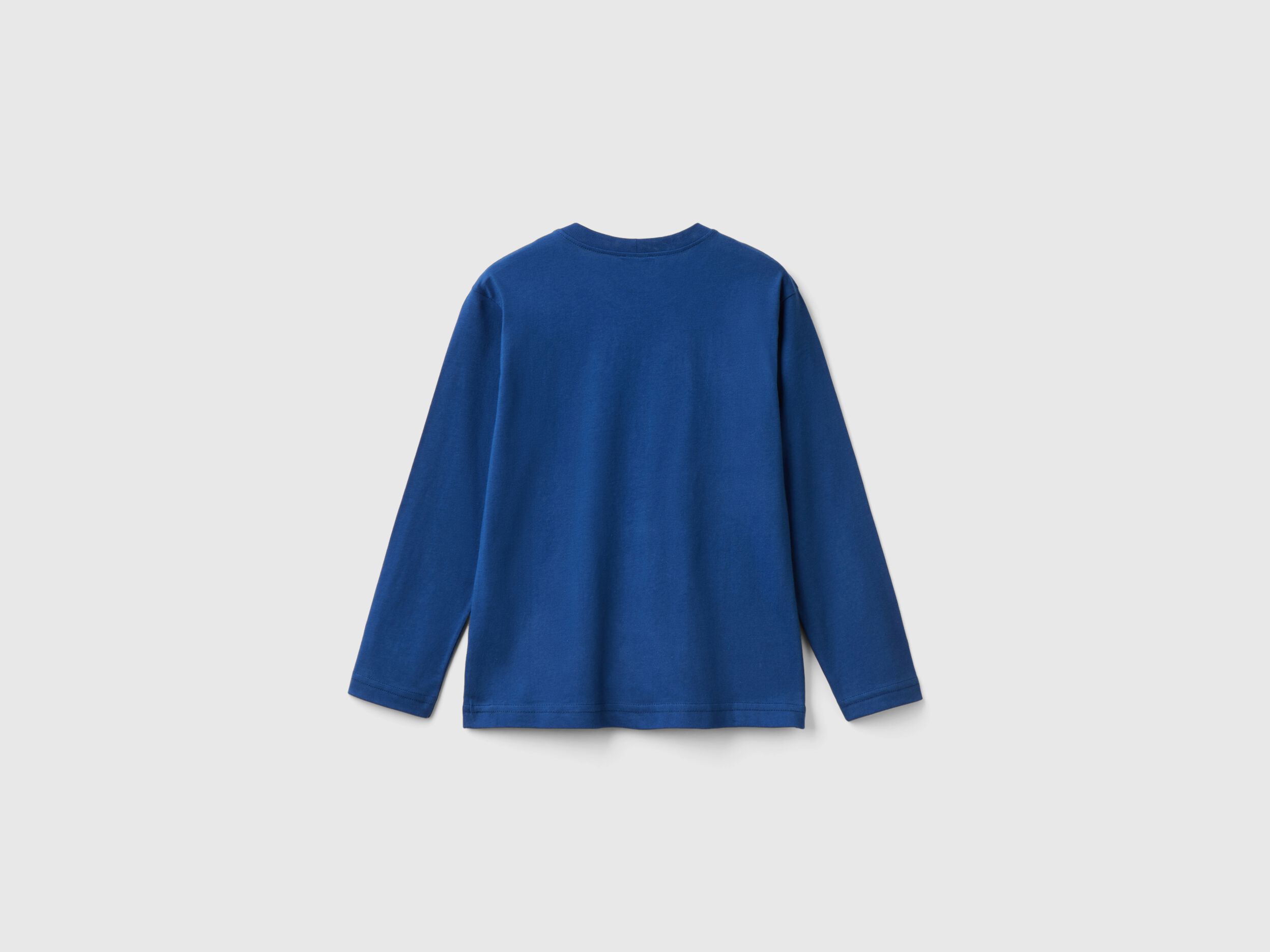 College style long sleeve t-shirt - Blue | Benetton