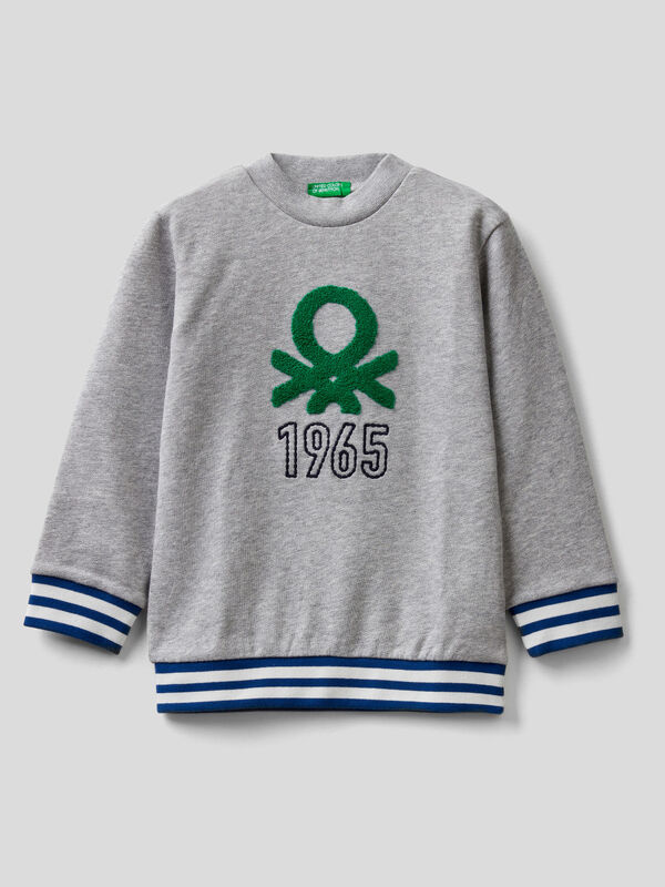 Sweatshirt in pure cotton with embroidered logo Junior Boy