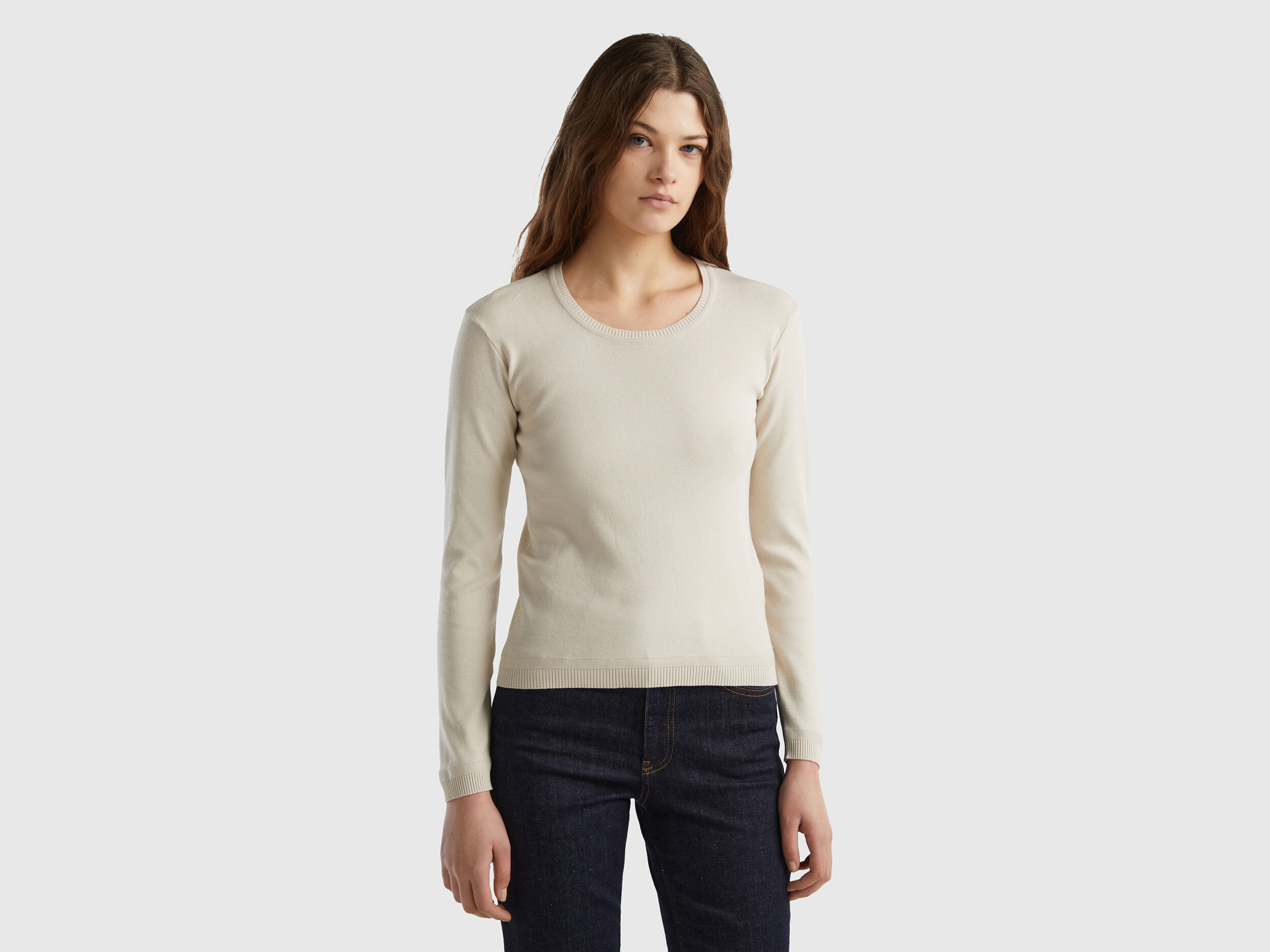 Women's long sleeve cotton sweaters hotsell