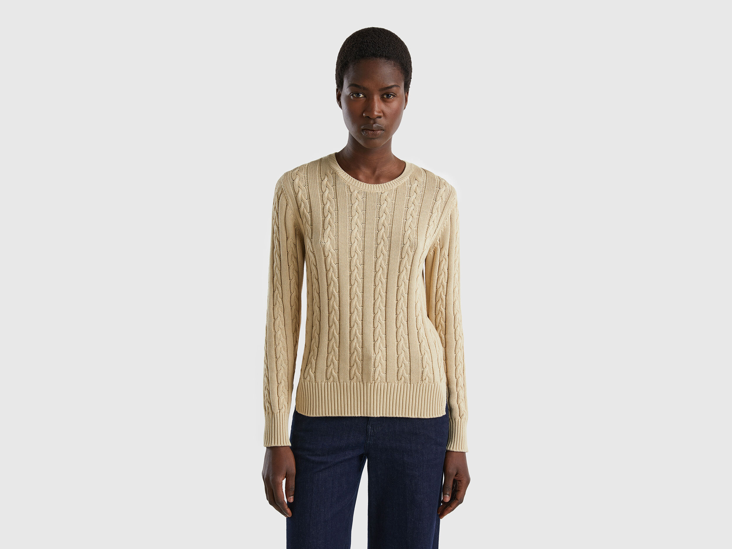 100 cotton deals cable knit sweater