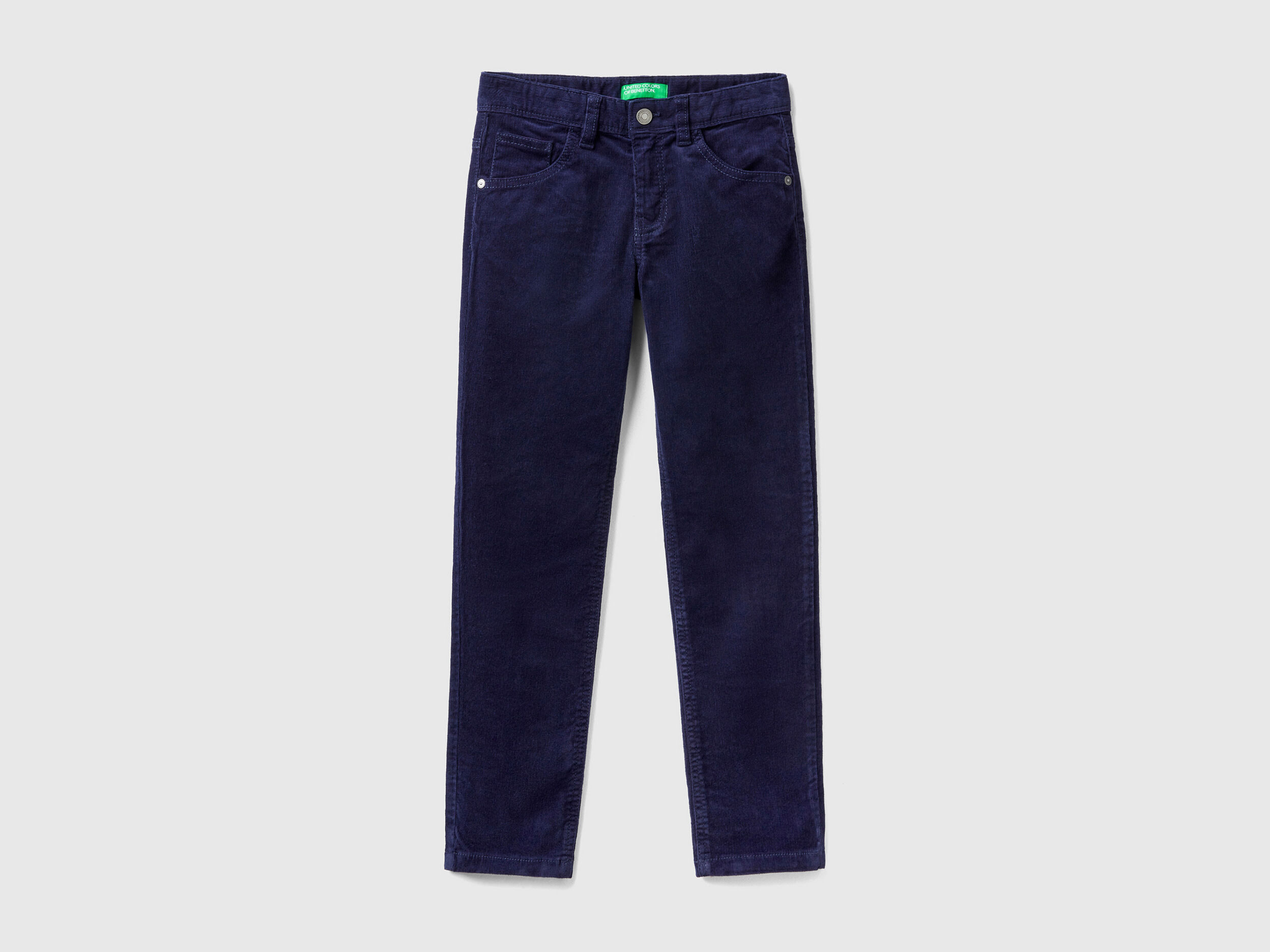 Slim fit stretch corduroy trousers Dark Blue Benetton