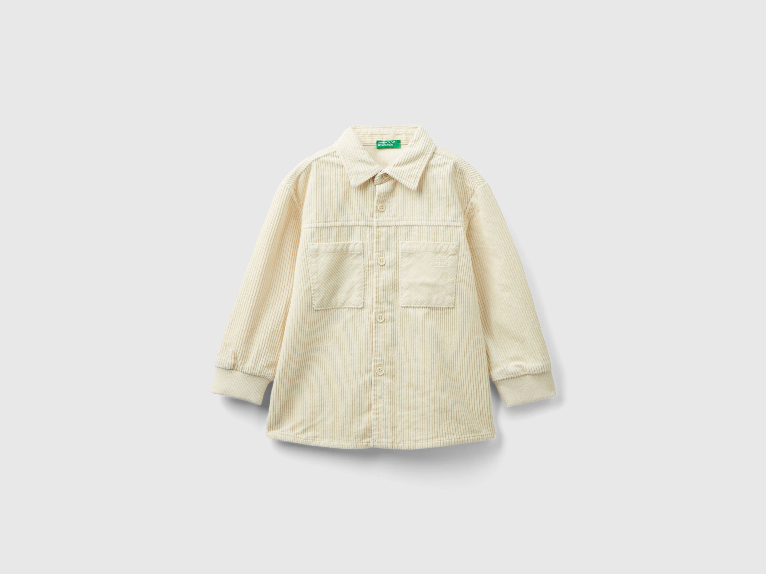 Velvet shirt with pockets Beige Benetton
