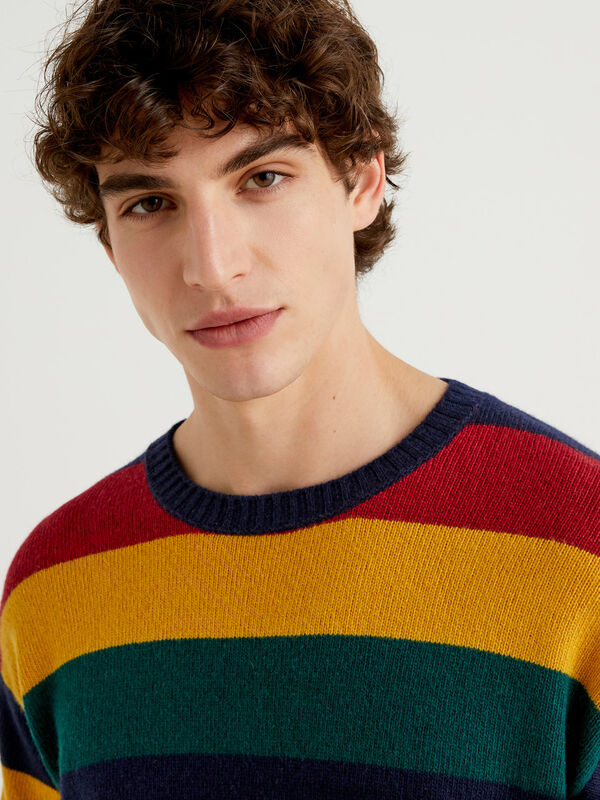 Sweater with multicolored stripes Men